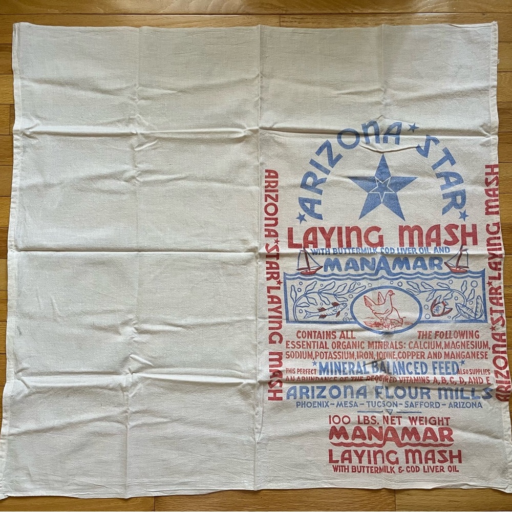 Set of Three Vintage Flour Sacks